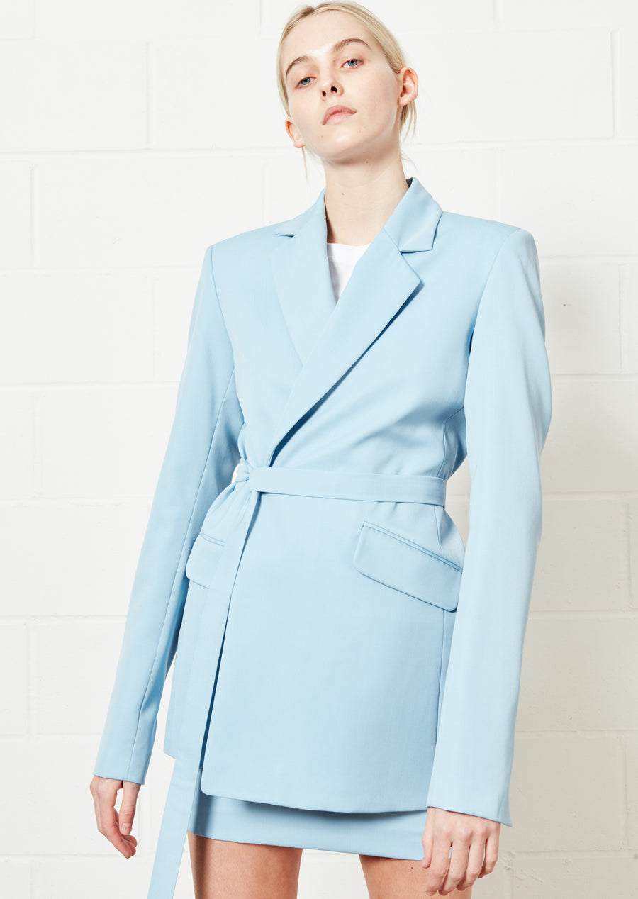 Blue Suit Mini Skirt