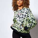 House of Holland Animal Print Hoodie in Mint