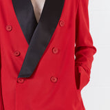 House of Holland Wool Red Double Breasted Suit Jacket