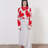 House Of Holland Merino Wool White Asymmetric Skirt