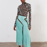 House Of Holland Jacquard Mint Midi Skirt