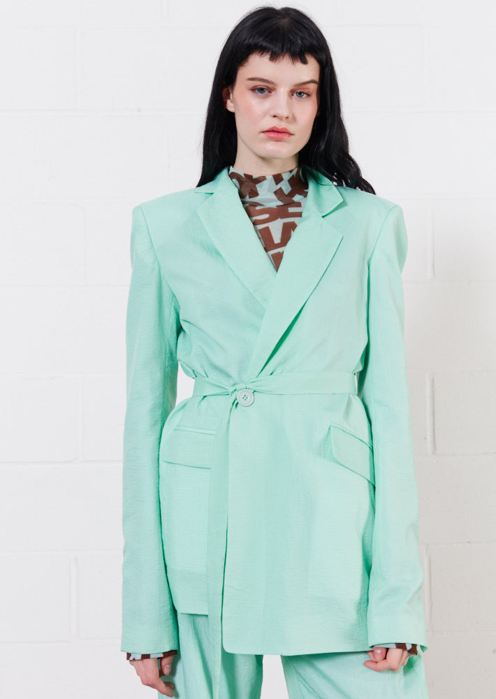 House of Holland Ripstop Tailored Jacket (Mint Green)