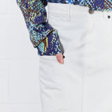 House of Holland White Denim Midi Skirt