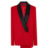 House of Holland Wool Red Double Breasted Suit Jacket