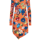 House Of Holland Jersey Floral Rouched Dress
