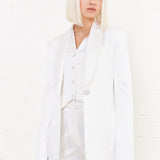 House of Holland White Satin Tailored Jacket