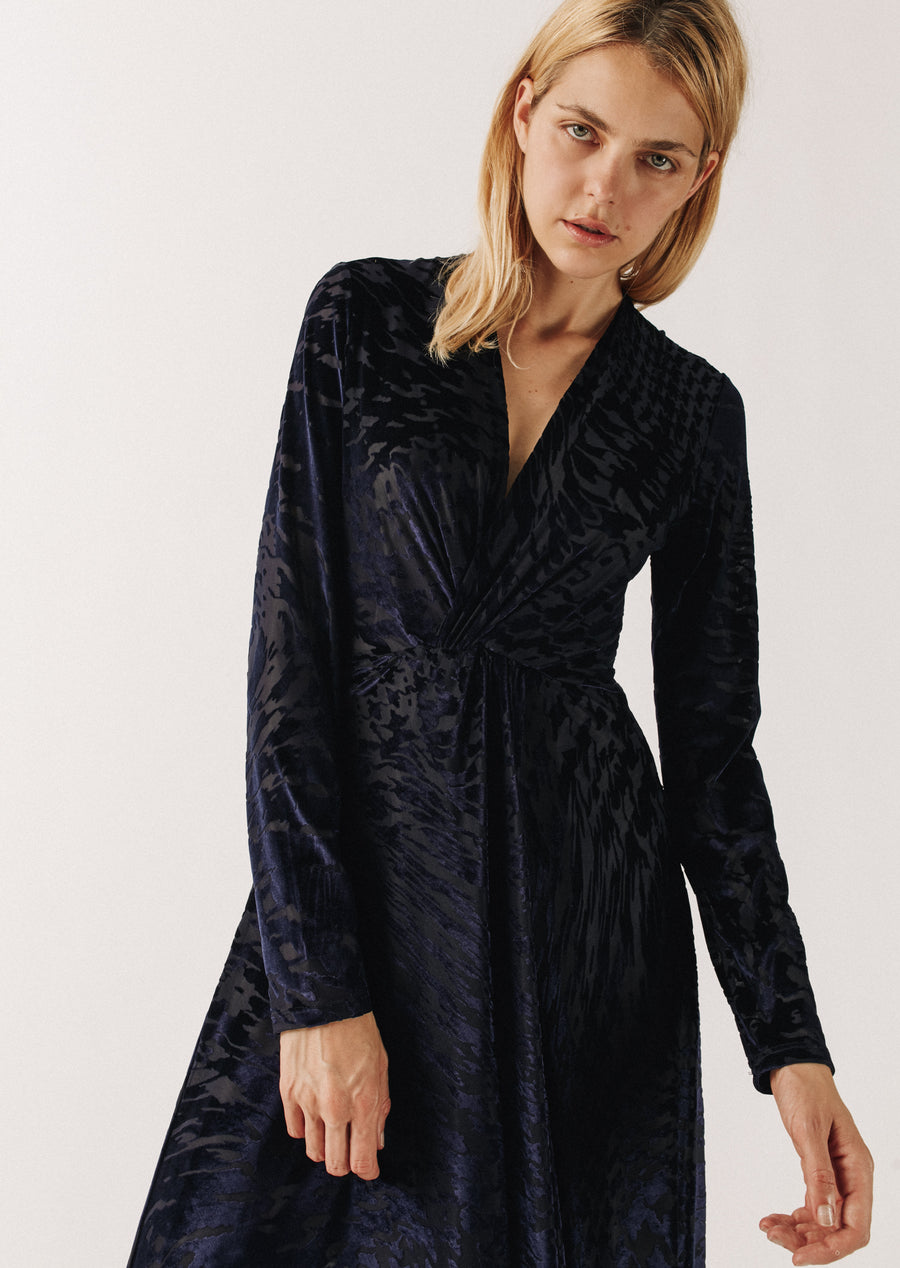 Knot Devore Midi Dress