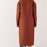 House of Holland Bright Check Padded Overcoat