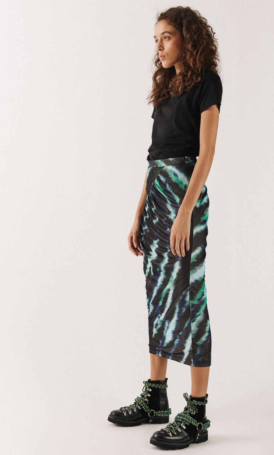Mint Tie Dye Midi Skirt