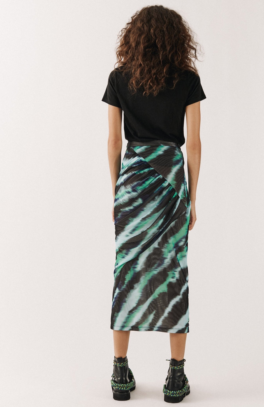 Mint Tie Dye Midi Skirt