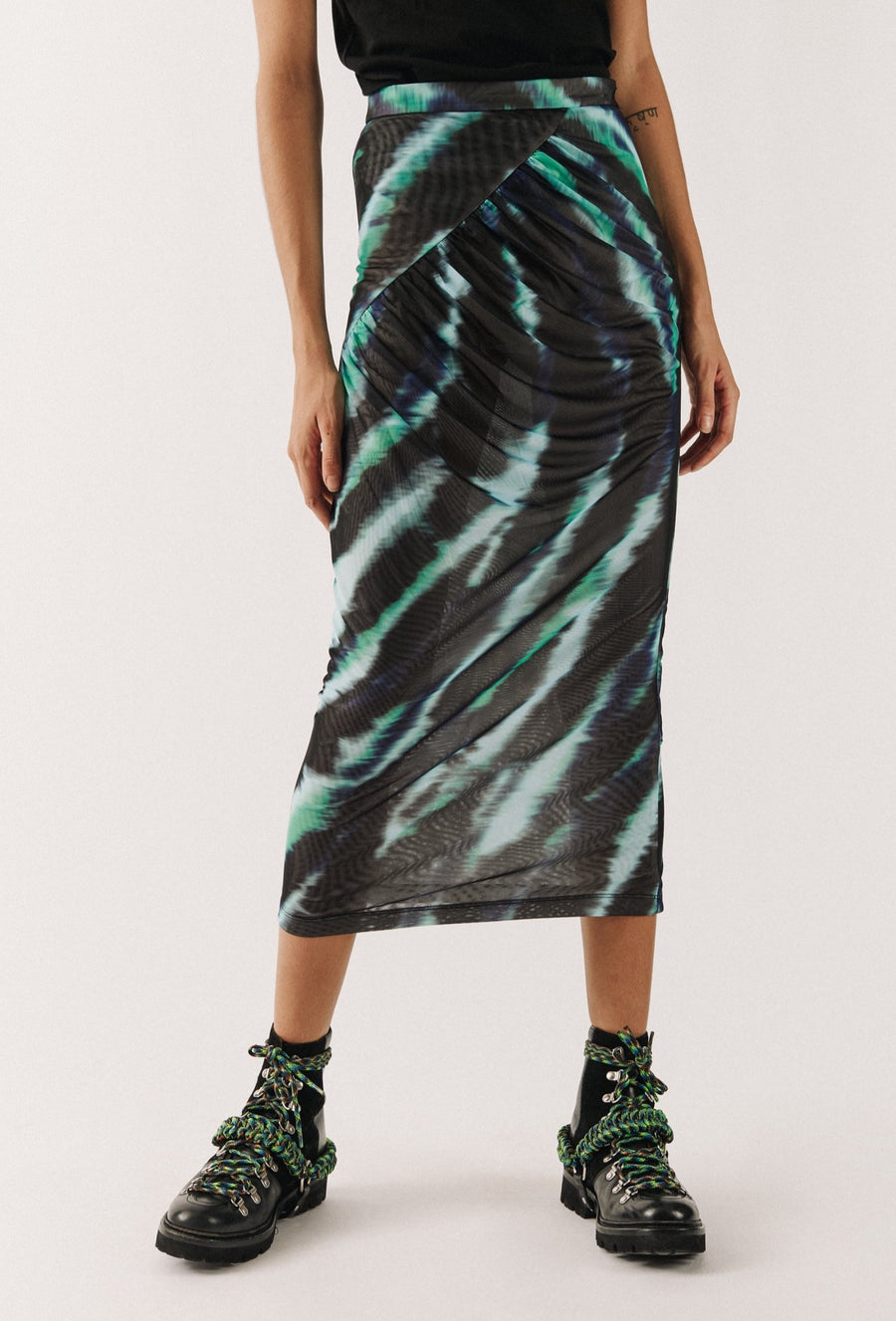 Mint Tie Dye Midi Skirt