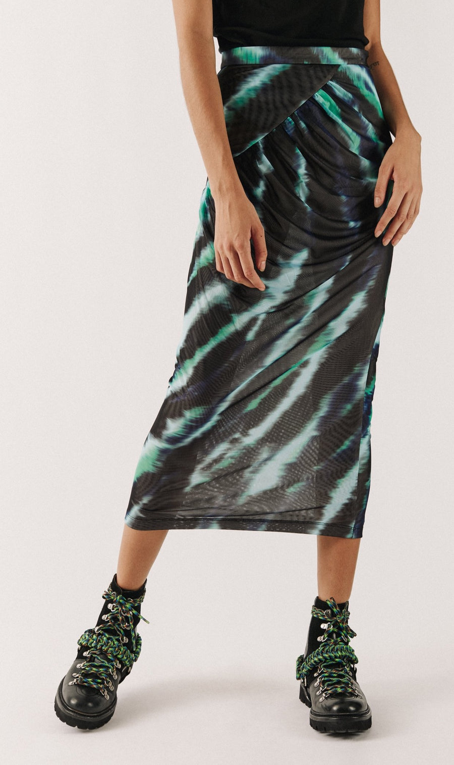 Mint Tie Dye Midi Skirt
