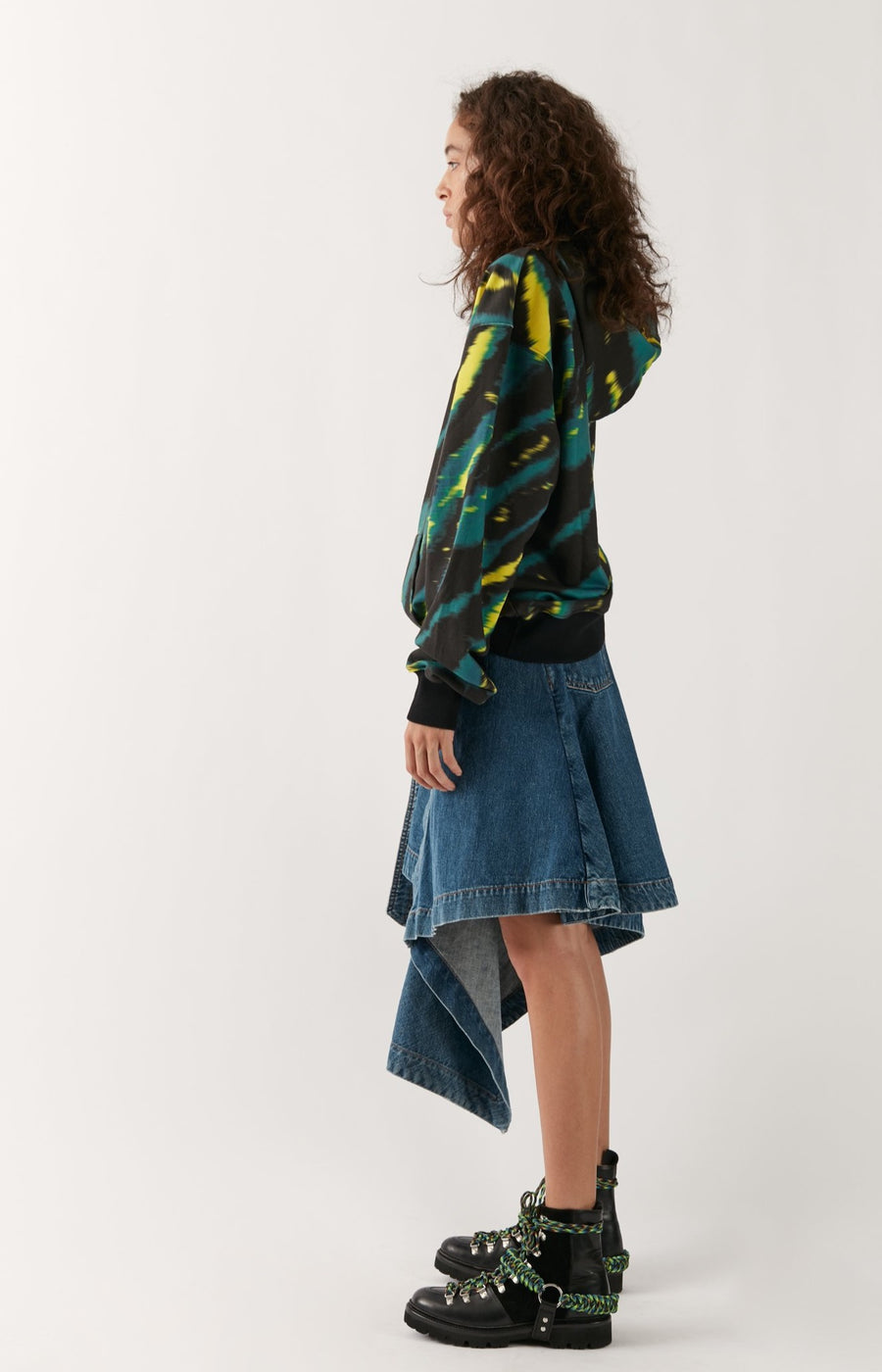 Folded Denim Skirt