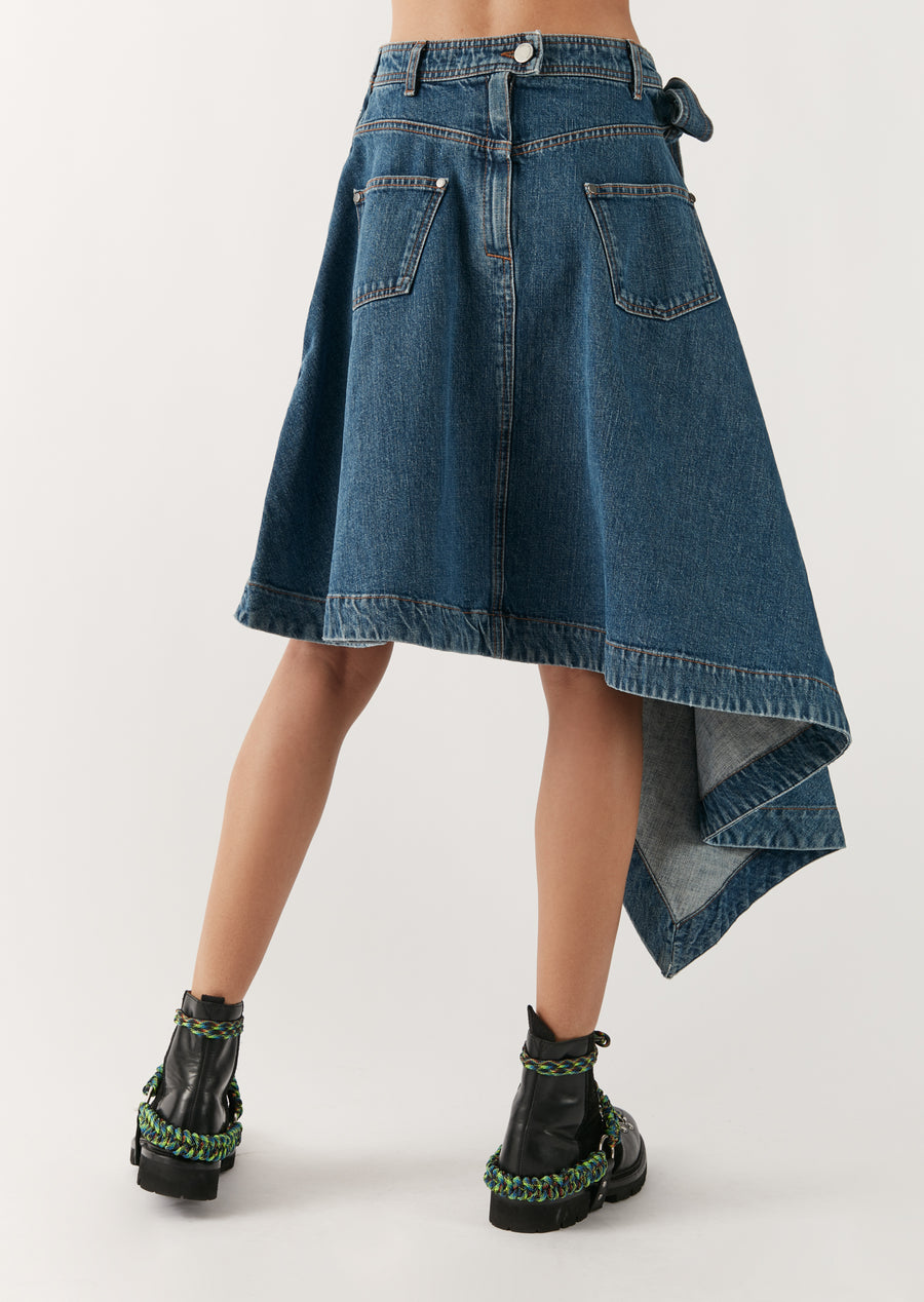 Folded Denim Skirt