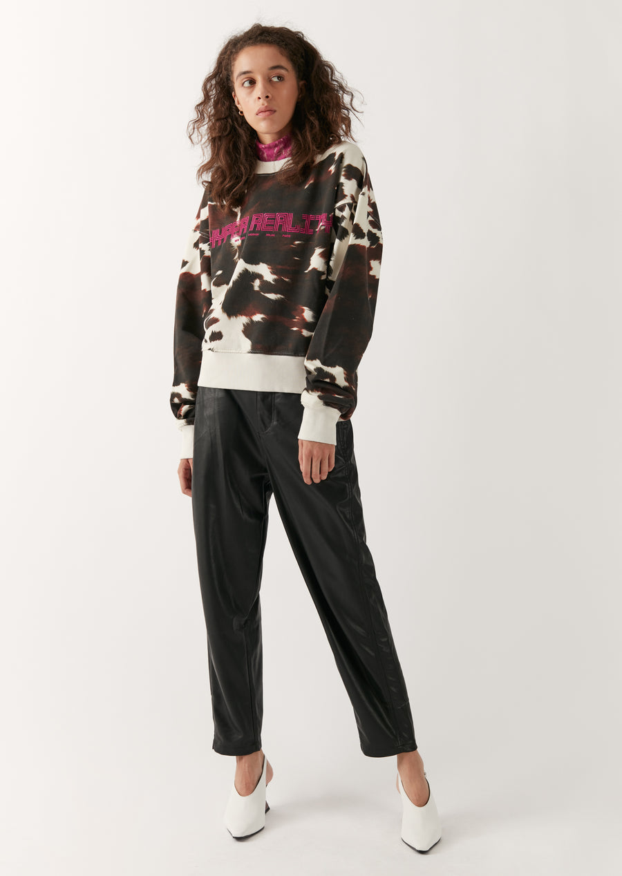 Brown Cow Print Sweatshirt