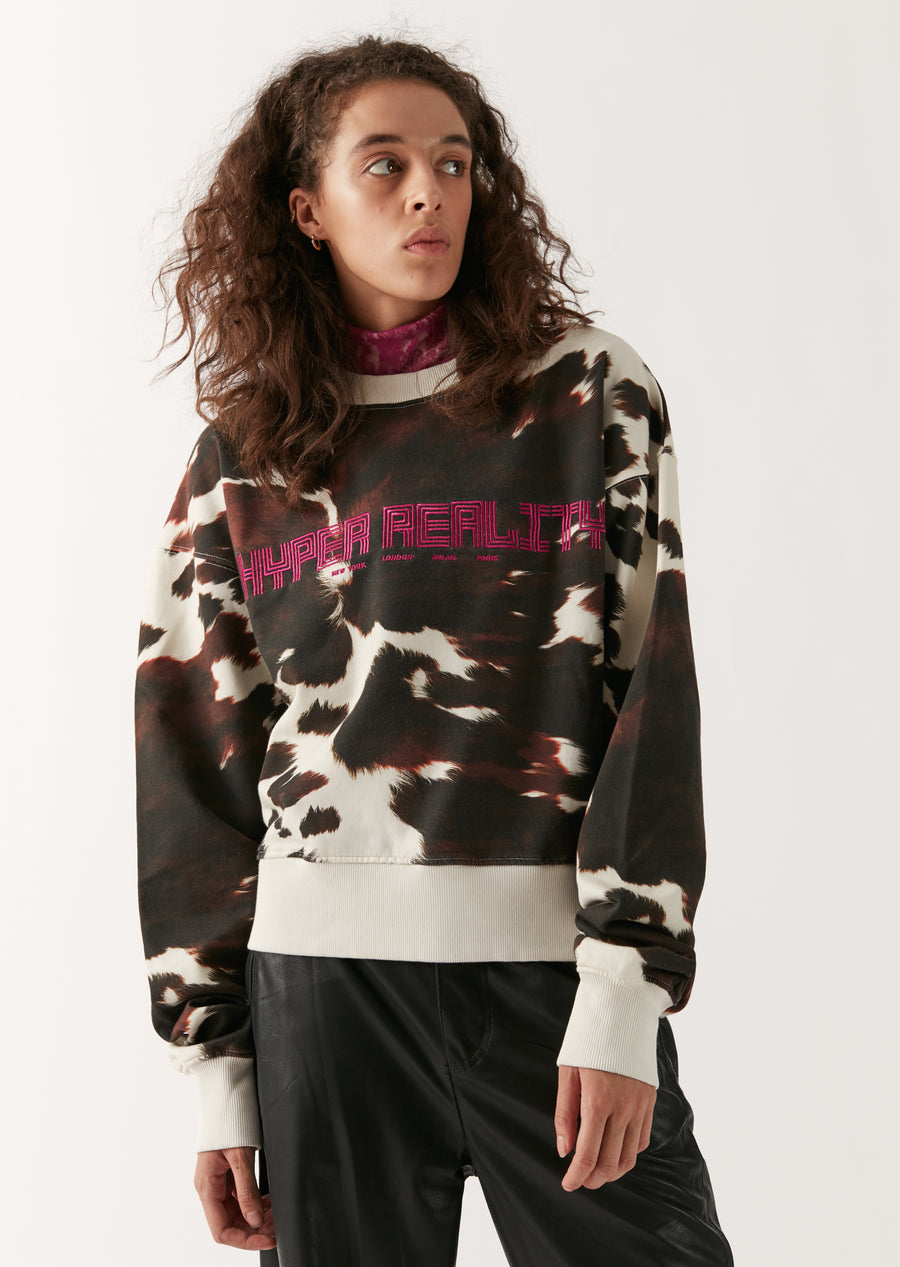 Brown Cow Print Sweatshirt