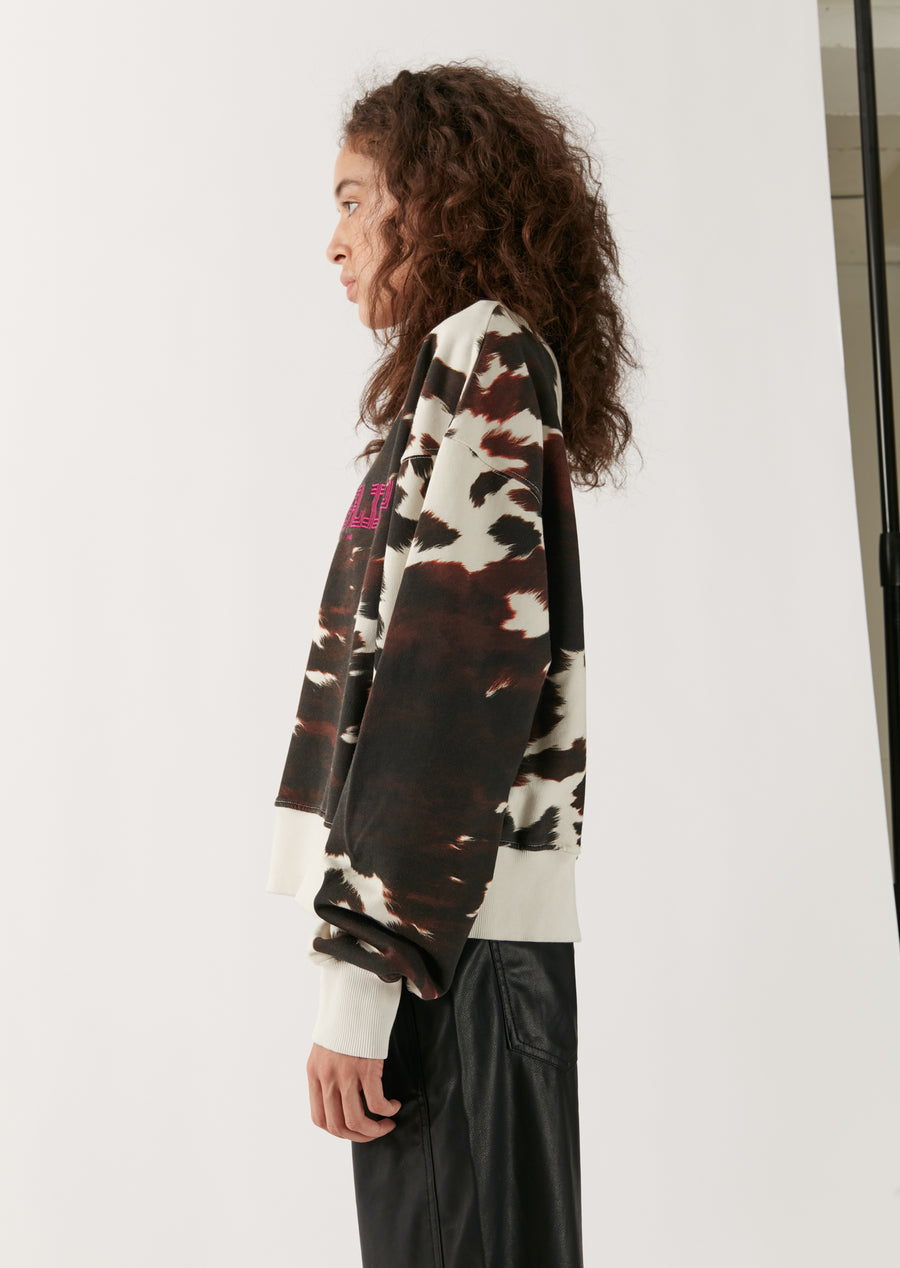 Brown Cow Print Sweatshirt