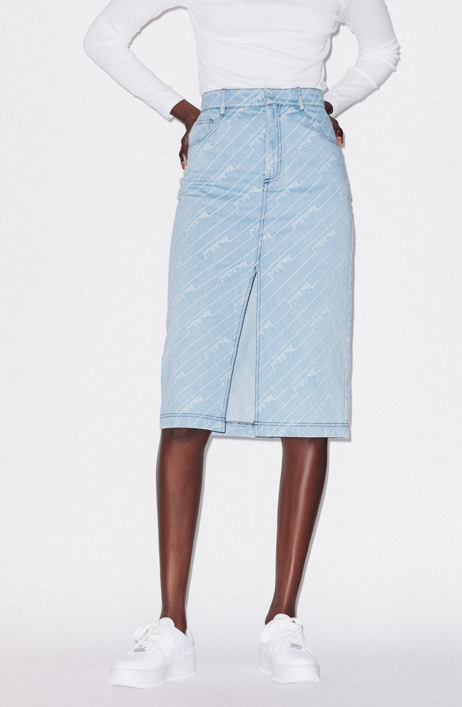 Monogram Denim Skirt