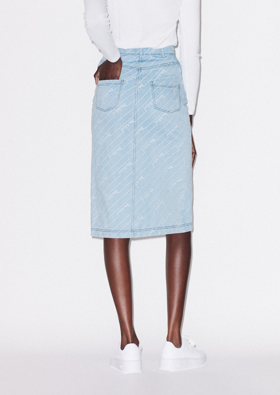 Monogram Denim Skirt
