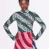 House of Holland Stripe Cheetah Top