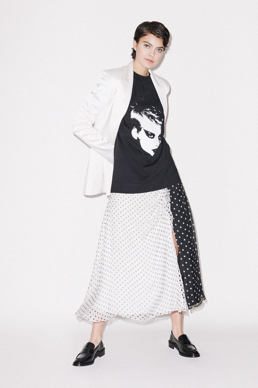White Satin Tailored Jacket