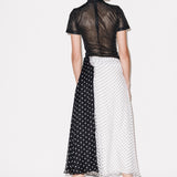 House of Holland Polka Gathered Midi Skirt