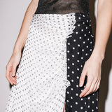 House of Holland Polka Gathered Midi Skirt