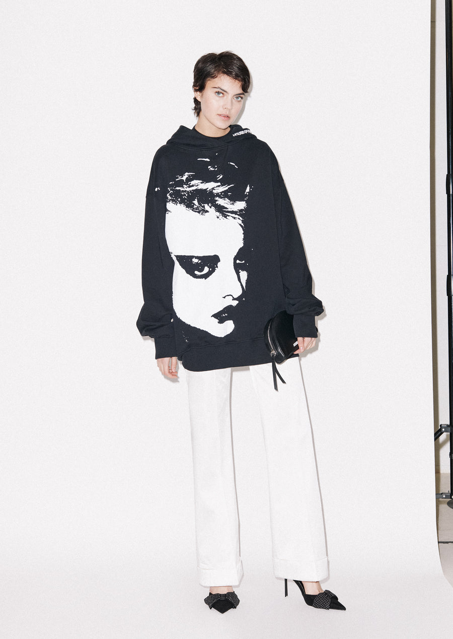 Longline Face Hoodie