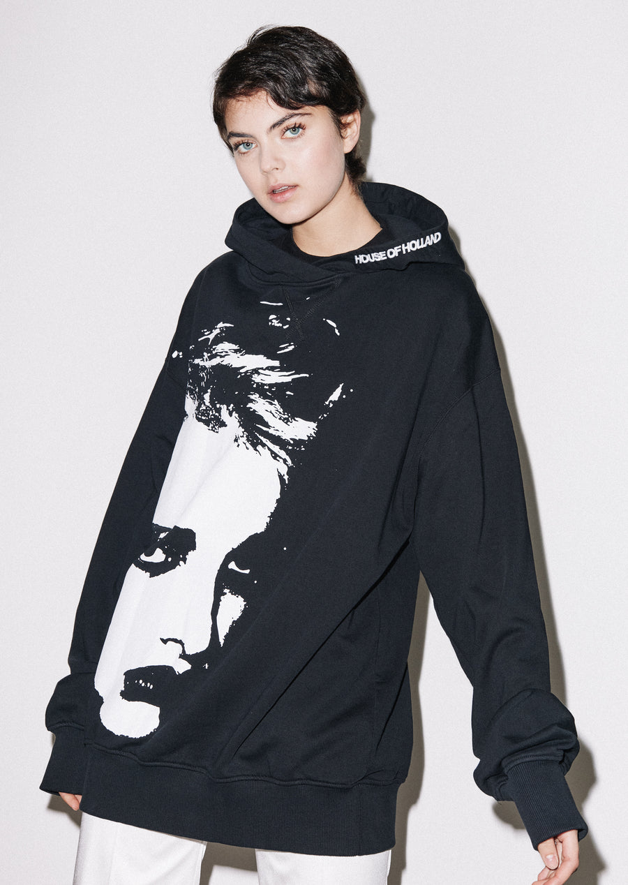 Longline Face Hoodie