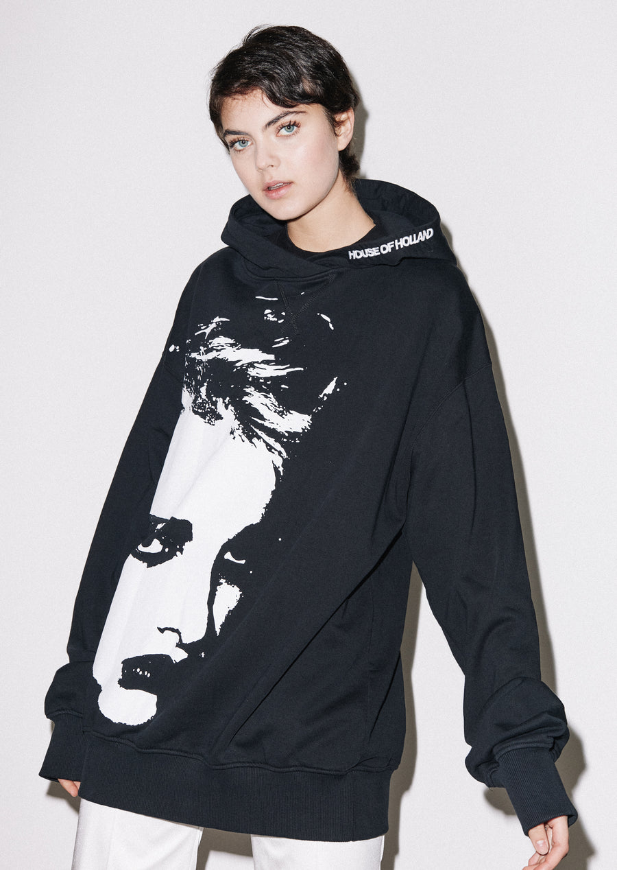 House Of Holland Longline Face Hoodie