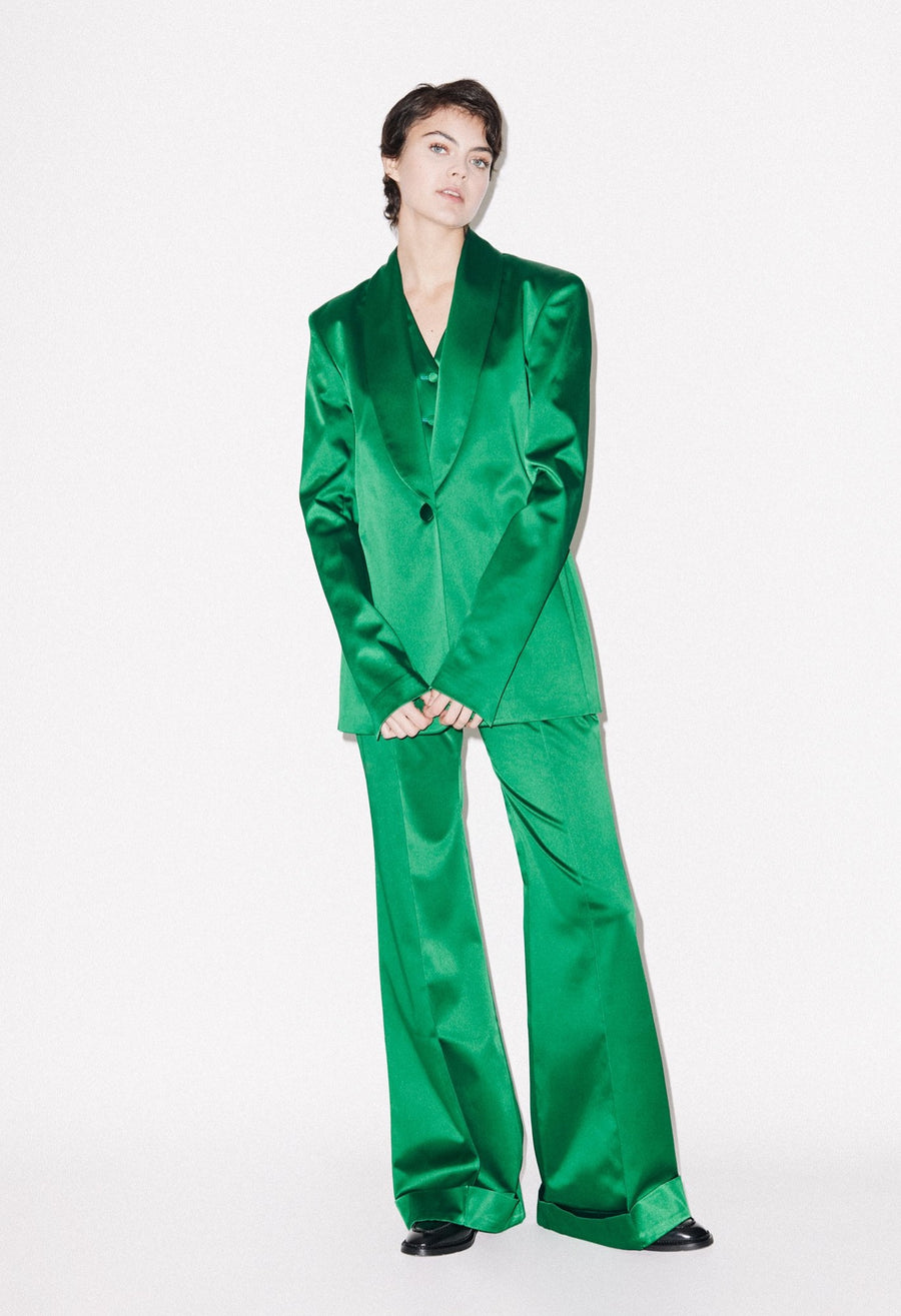Green Satin Tailored Jacket