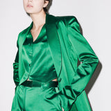 House of Holland Green Satin Tailored Jacket