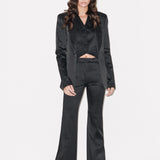 House of Holland Black Satin Tailored Flared Trouser