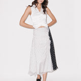 House of Holland Polka Gathered Midi Skirt