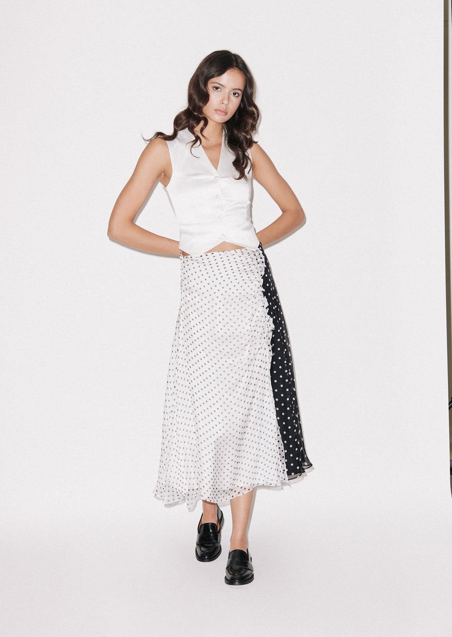 White Satin Tailored Waistcoat