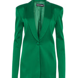House of Holland Green Satin Tailored Jacket