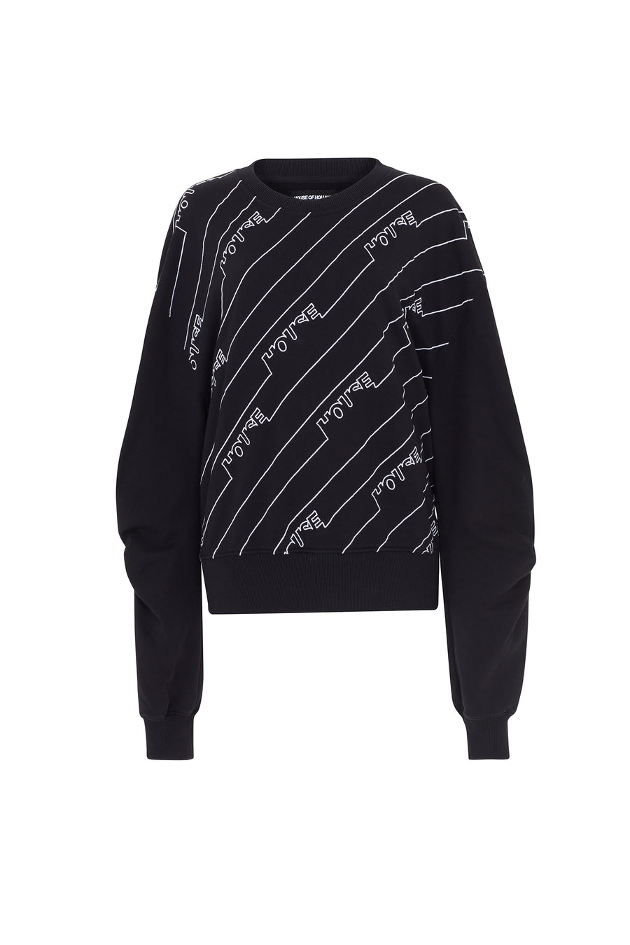 Gathered Sleeve Mono Sweatshirt