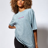 House of Holland Acid Wash Oversized T-Shirt in Light Blue
