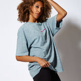 House of Holland Acid Wash Oversized T-Shirt in Light Blue