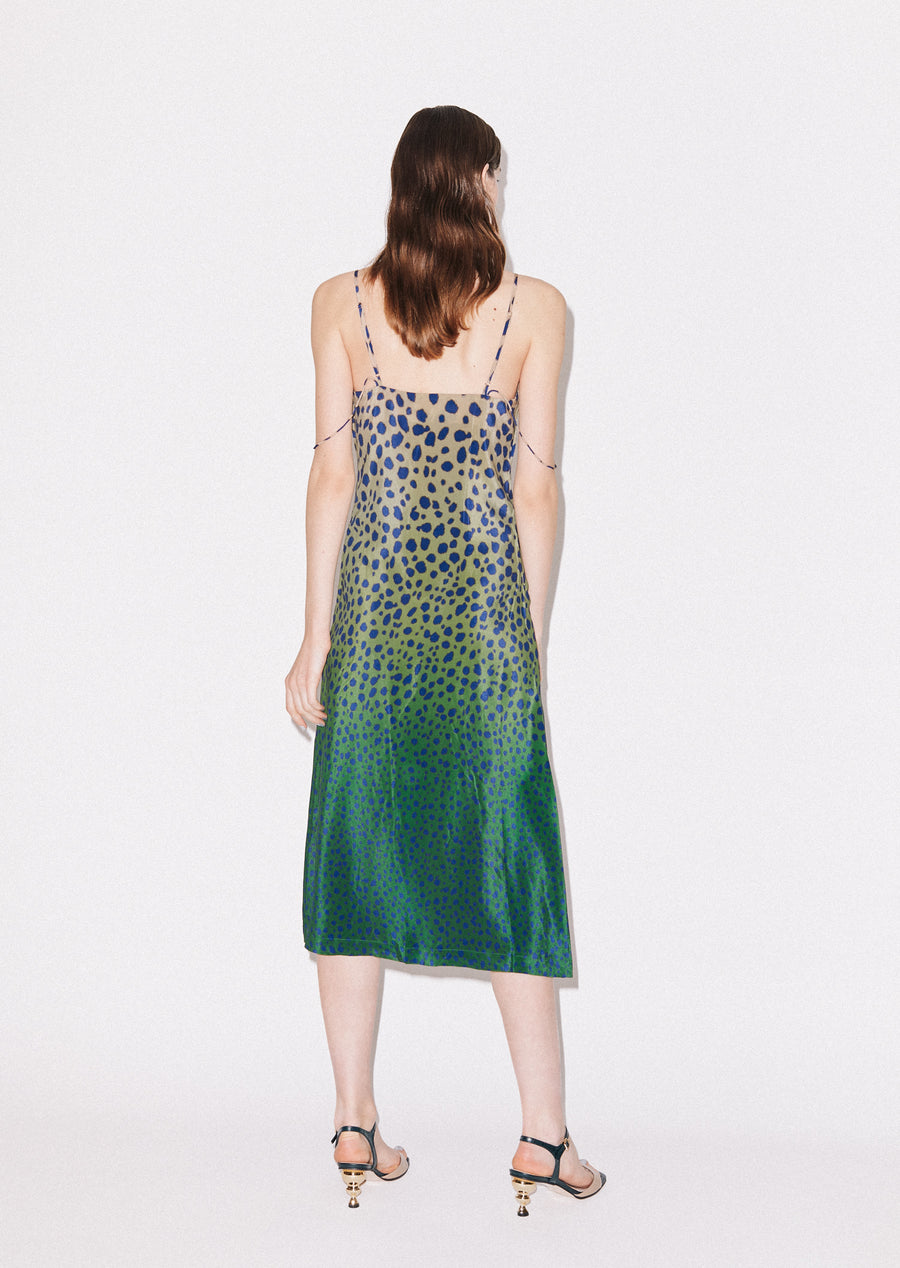 Cheetah Print Silk Strap Dress