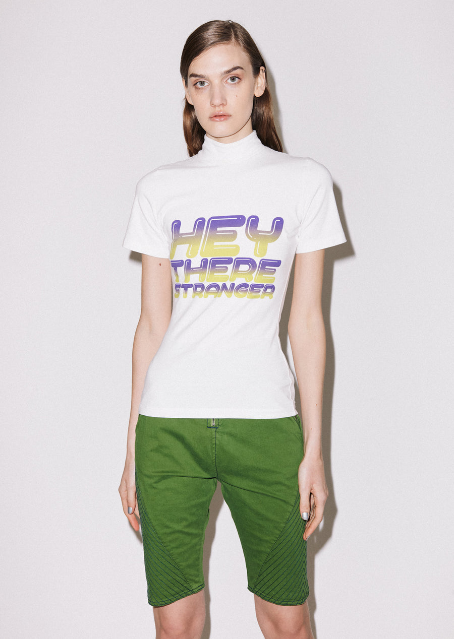 'Hey There' Shrunken High Neck Tee