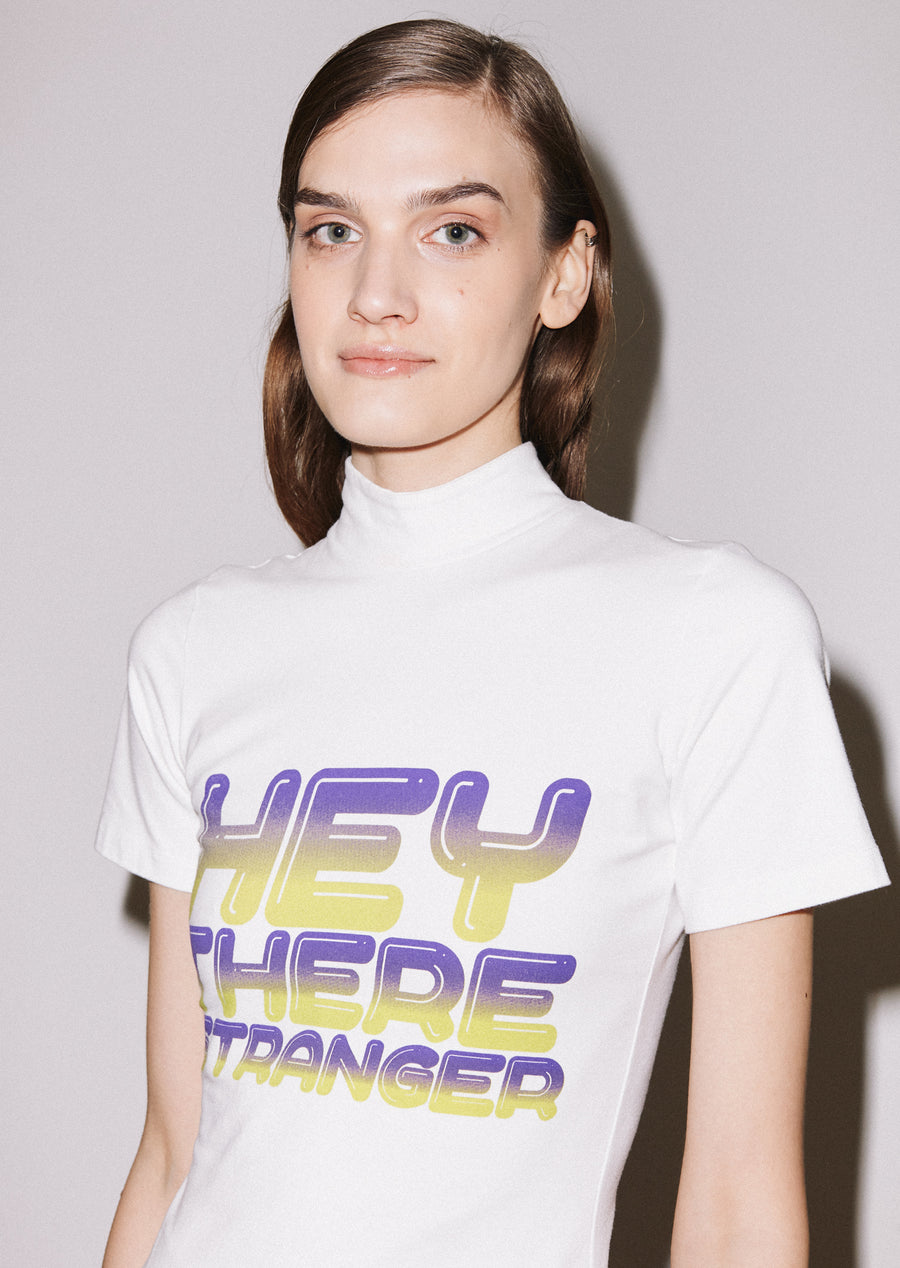 'Hey There' Shrunken High Neck Tee
