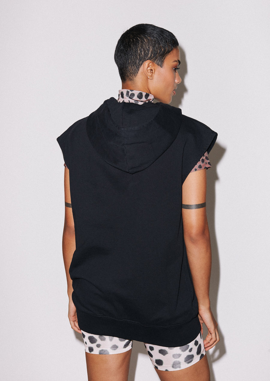 'Hey There' Longline Sleeveless Hoodie
