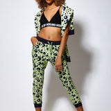 House of Holland Animal Print Jogger in Mint
