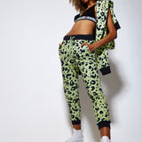 House of Holland Animal Print Jogger in Mint