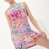 House Of Holland Heart Print Mini Jersey Skirt