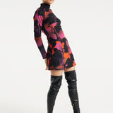 House Of Holland Abstract Wire Print Mesh Mini Dress