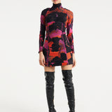 House Of Holland Abstract Wire Print Mesh Mini Dress