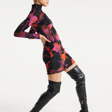 House Of Holland Abstract Wire Print Mesh Mini Dress