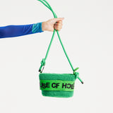 House Of Holland Teddy Bucket Cross Body Bag In Green